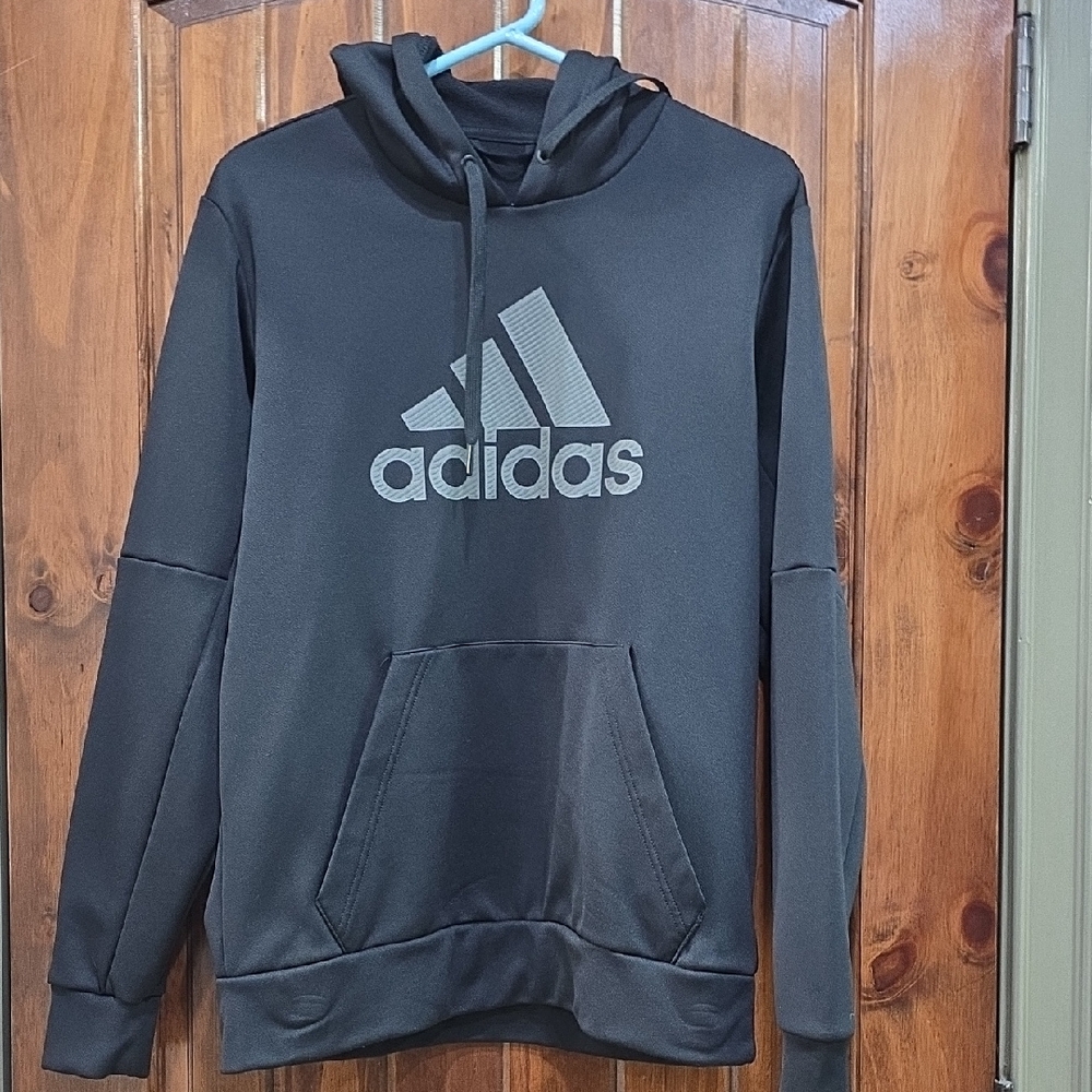 Adidas Men's Charcoal Gray & Black Hoodie